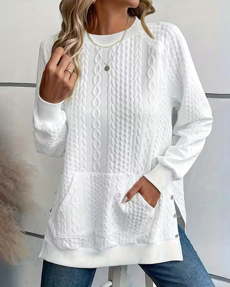 Sweatshirt Avec Pochette Et Fendu-Hem Caractéristiques