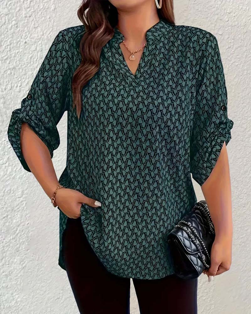Blouse Col En V Élégant Sophistiqué Bohémienne
