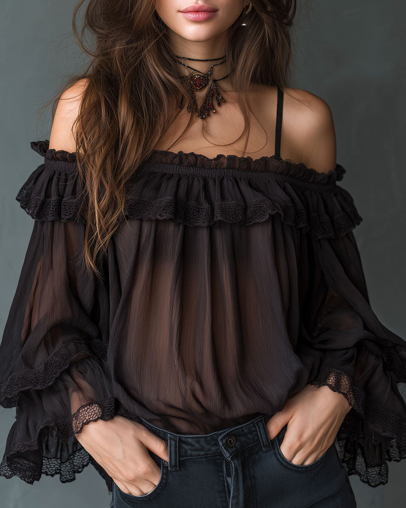 Blouse Off Shoulder Volantée Mode