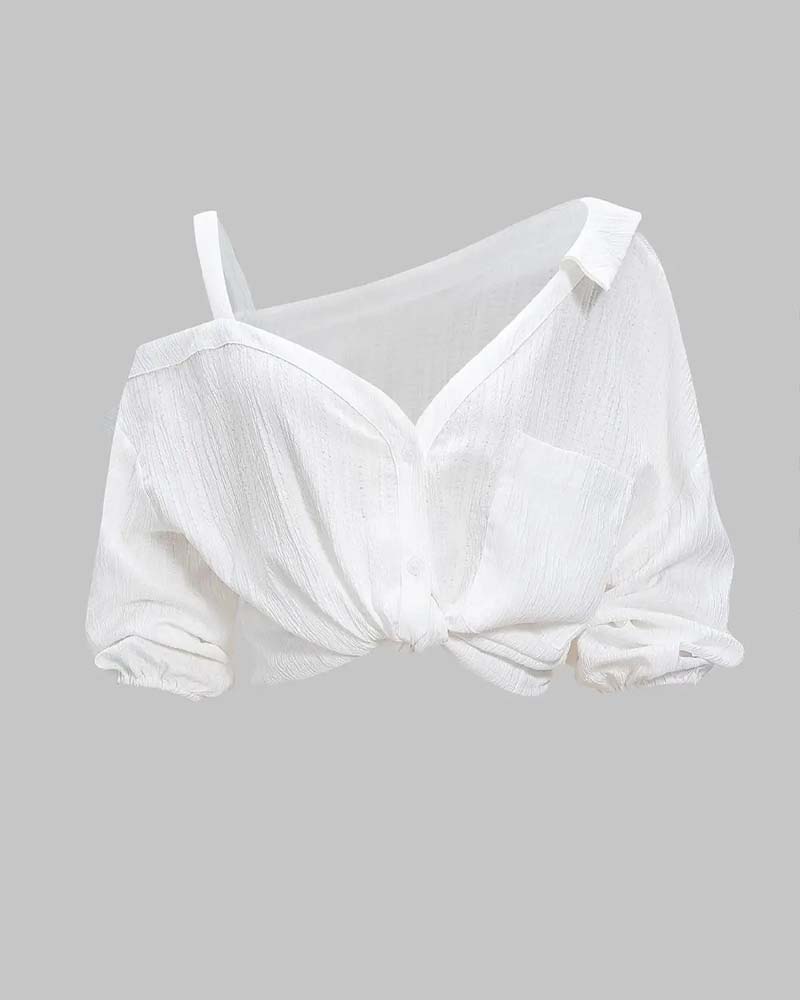 Blouse Bretelle Une Épaule Torsadé