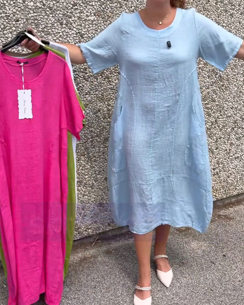 Robe Uni Col Rond