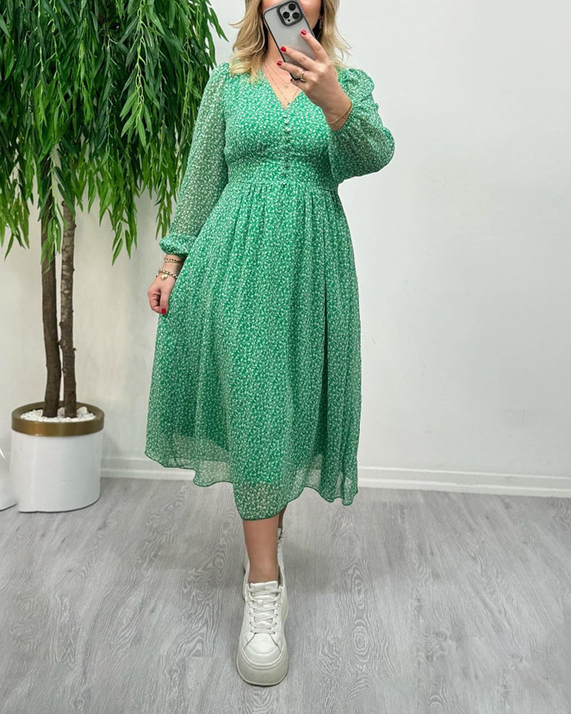 Robe boutonnée élégante imprimée