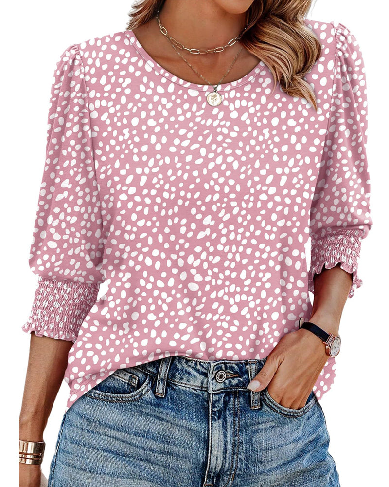 Blouse Manche Bouffante Imprimée