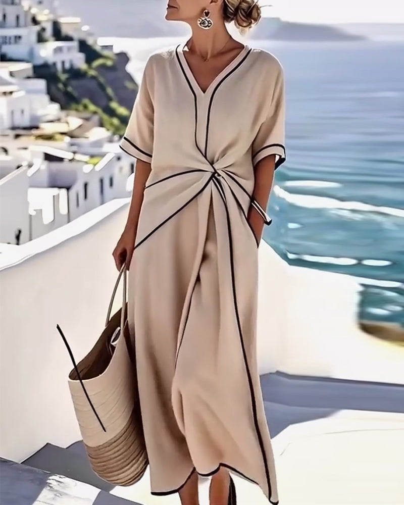 Robe à poches torsadées à la mode