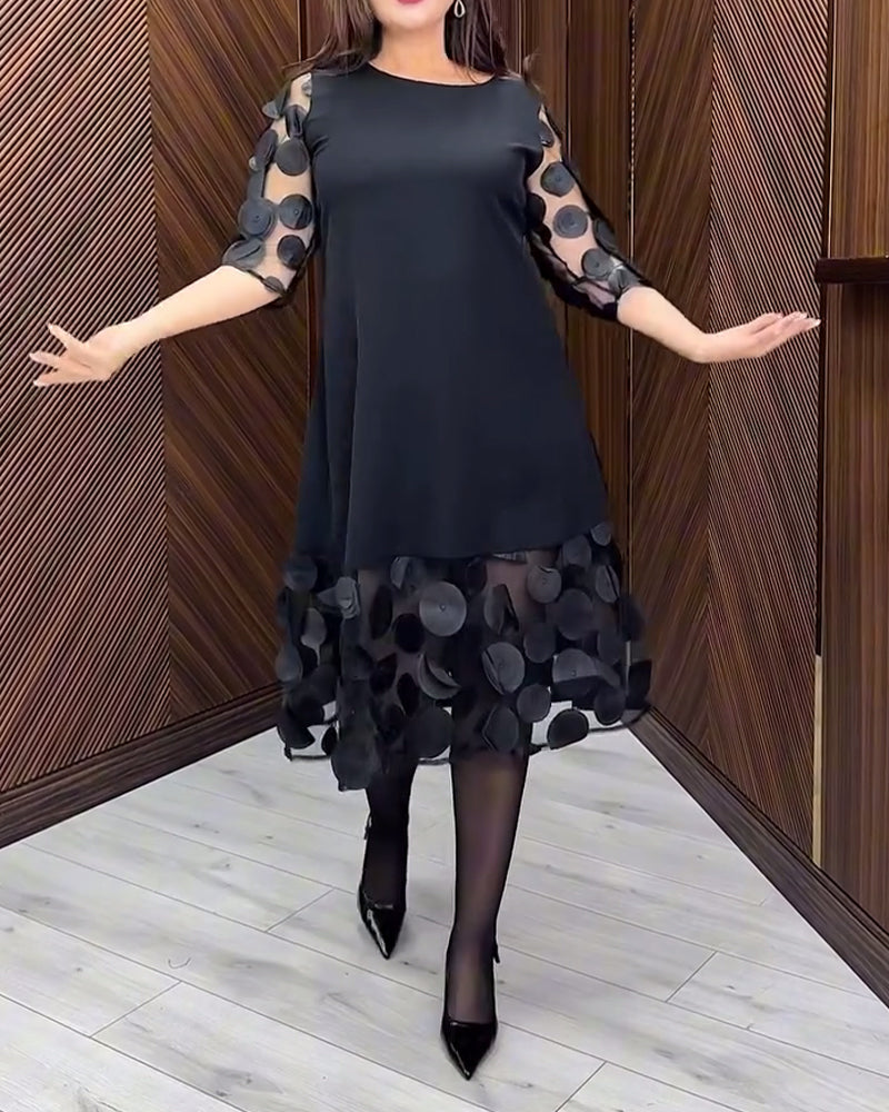 Robe Maille Couture À La Mode Col Rond