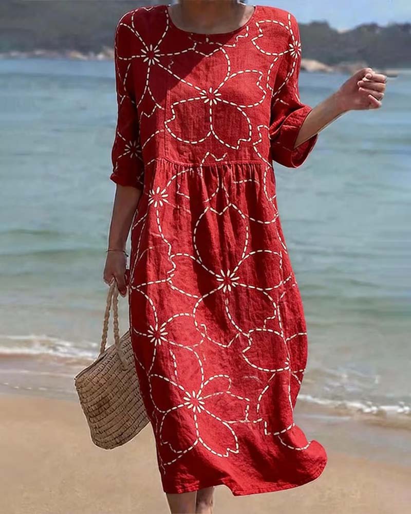 Robe Décontractée Florale Imprimé