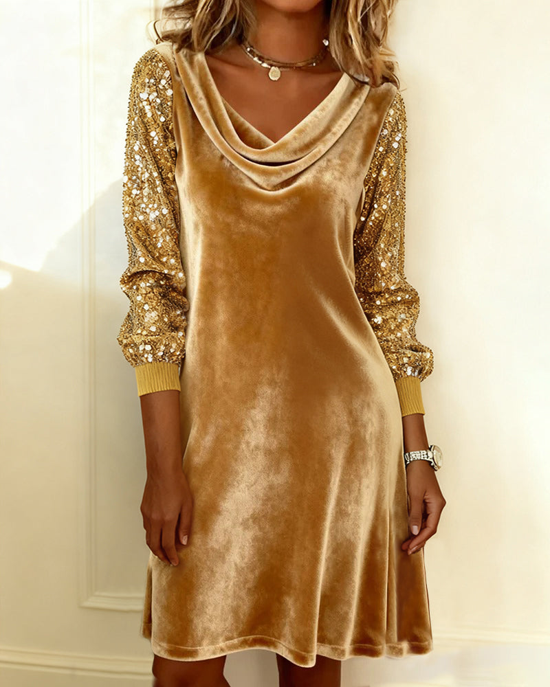 Robe élégante en velours et paillettes