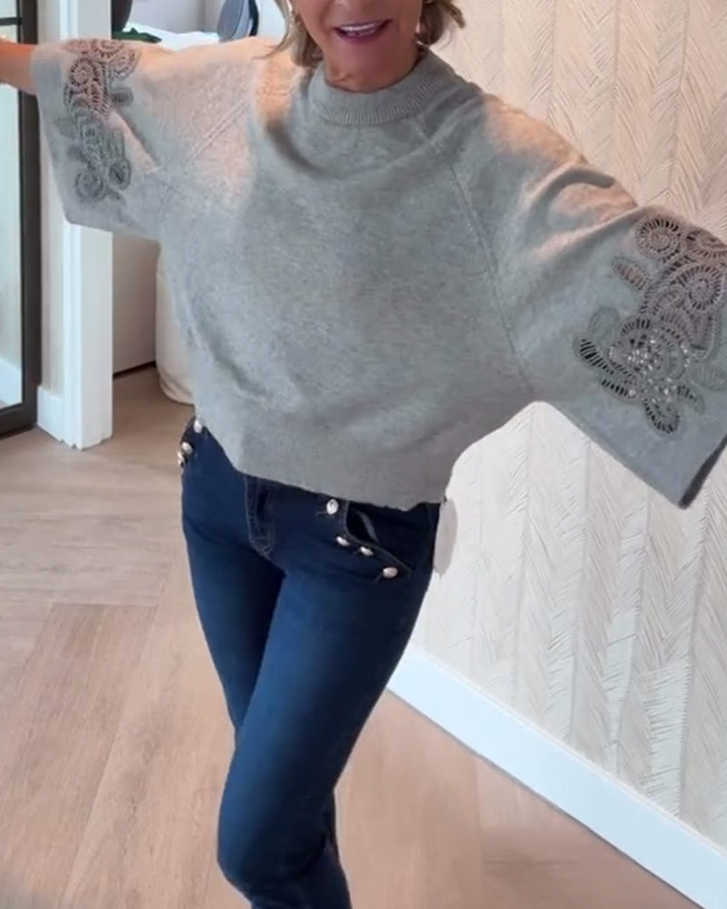 Pull Col Roulé à Manches Trois-Quarts