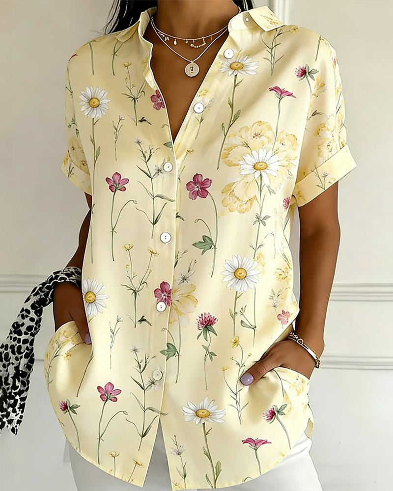 Chemise Frais Imprimé Fleuri
