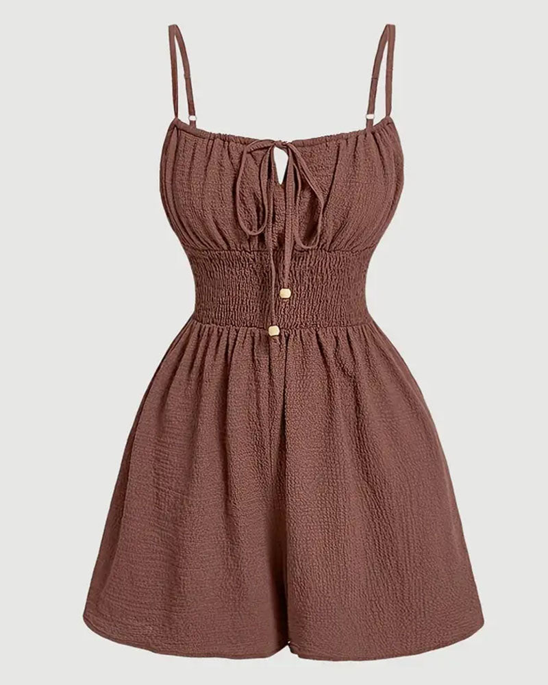 Combinaison Décontractée Plissée Camisole
