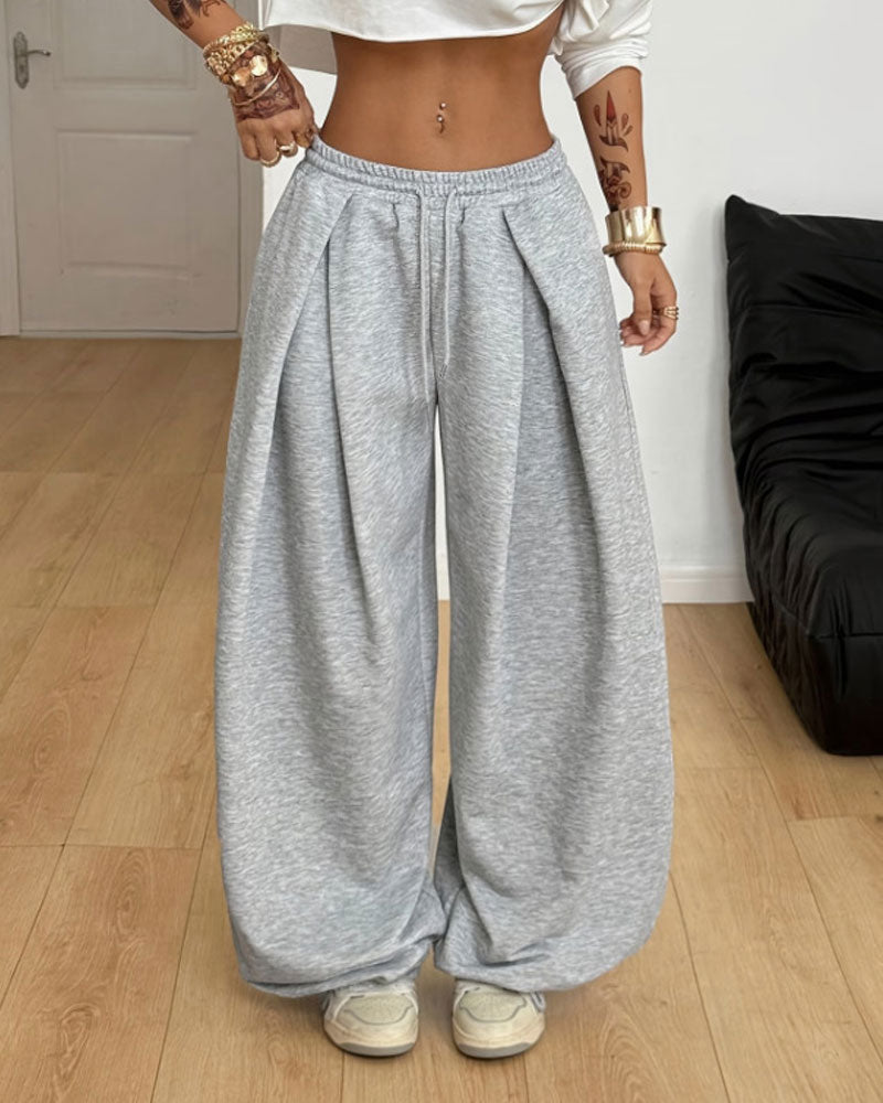 Pantalon De Survêtement Y2K Unie Cordon De Serrage