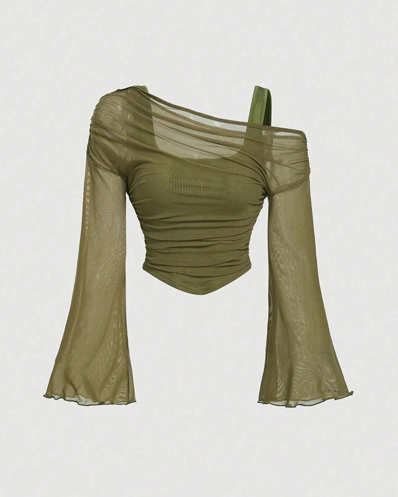 Chemisier Maille Volanté Manche Longue Cami