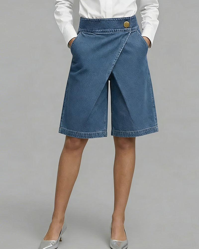 Pantalon En Denim Poche Asymétrique