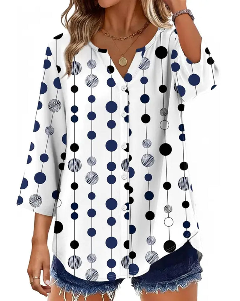 Blouse Imprimé Pois Coupe Loose