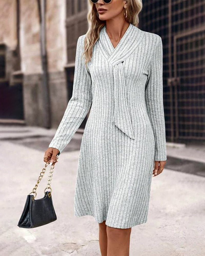 Robe élégante De Couleur Unie Avec Coupe Trapèze