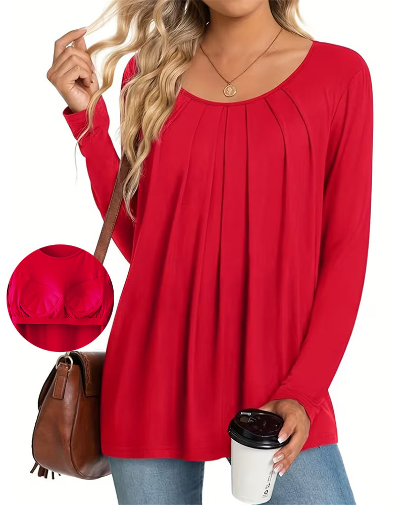 Haut Confortable Soutien-Gorge Intégré Plissé Décontracté