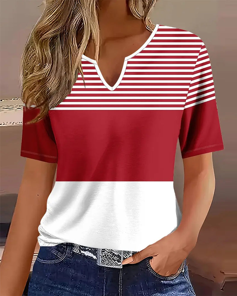 T-Shirt Encolure V Confortable Imprimé