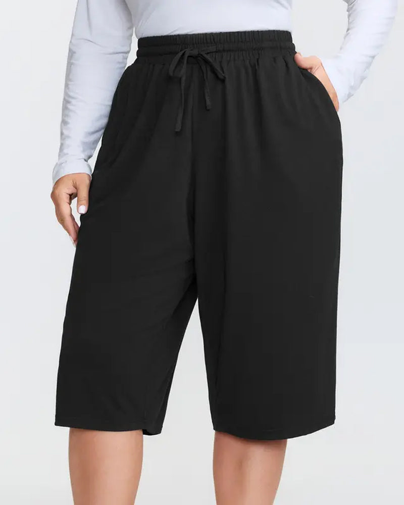 Shorts Unis À Cordon