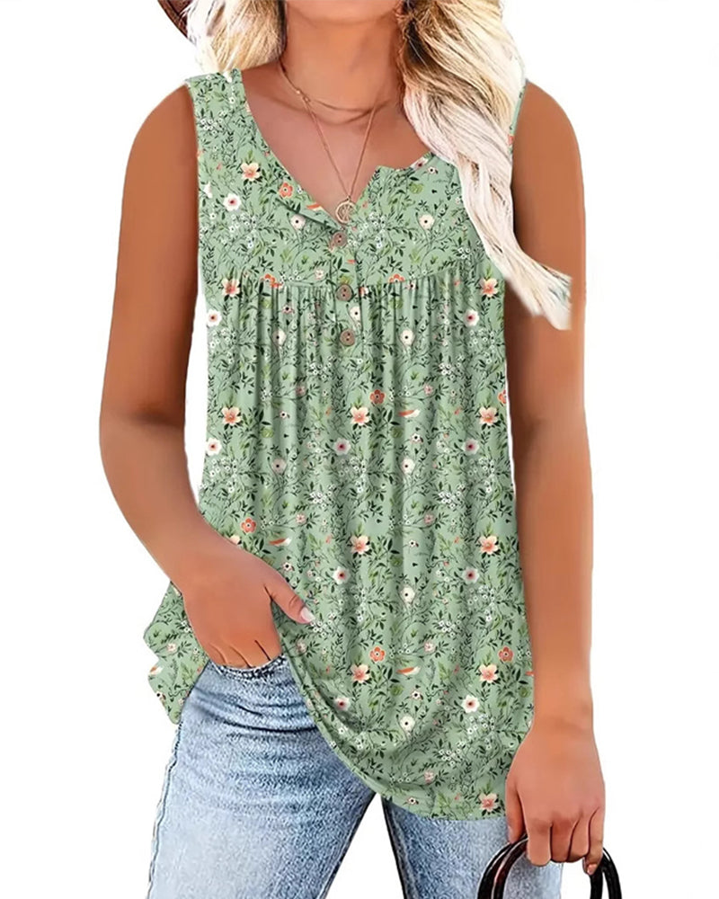 Débardeur Floral Sans Manches