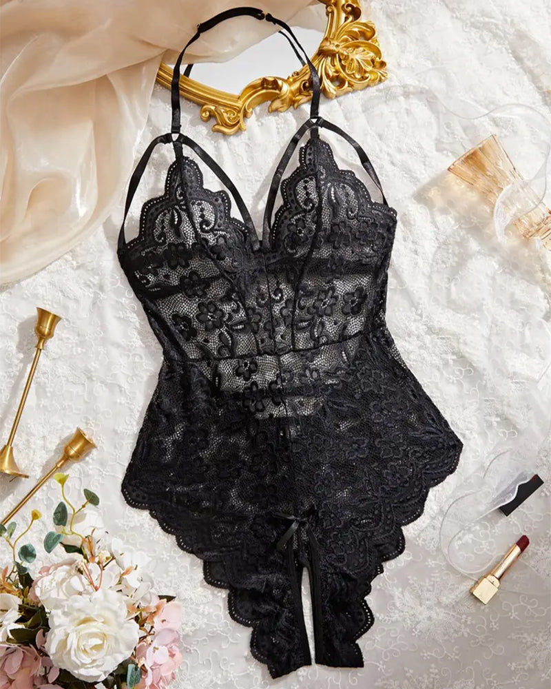 Lingerie Dentelle Sans Entrejambe One Piece