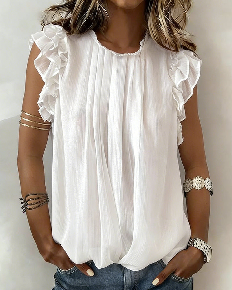 Débardeur Feuille De Lotus Sans Manches Tempérament