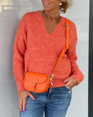 Pulls à col en V de couleur unie