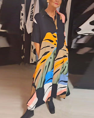 Robe décontractée imprimée à revers