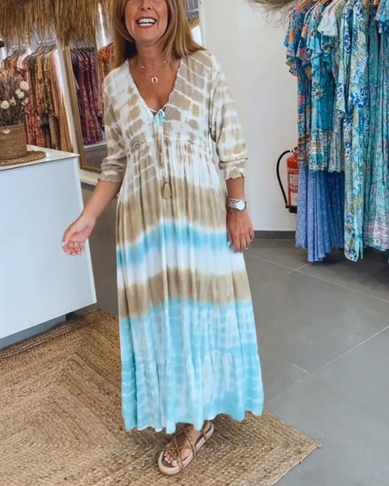 Robe décontractée à bretelles et imprimé contrasté