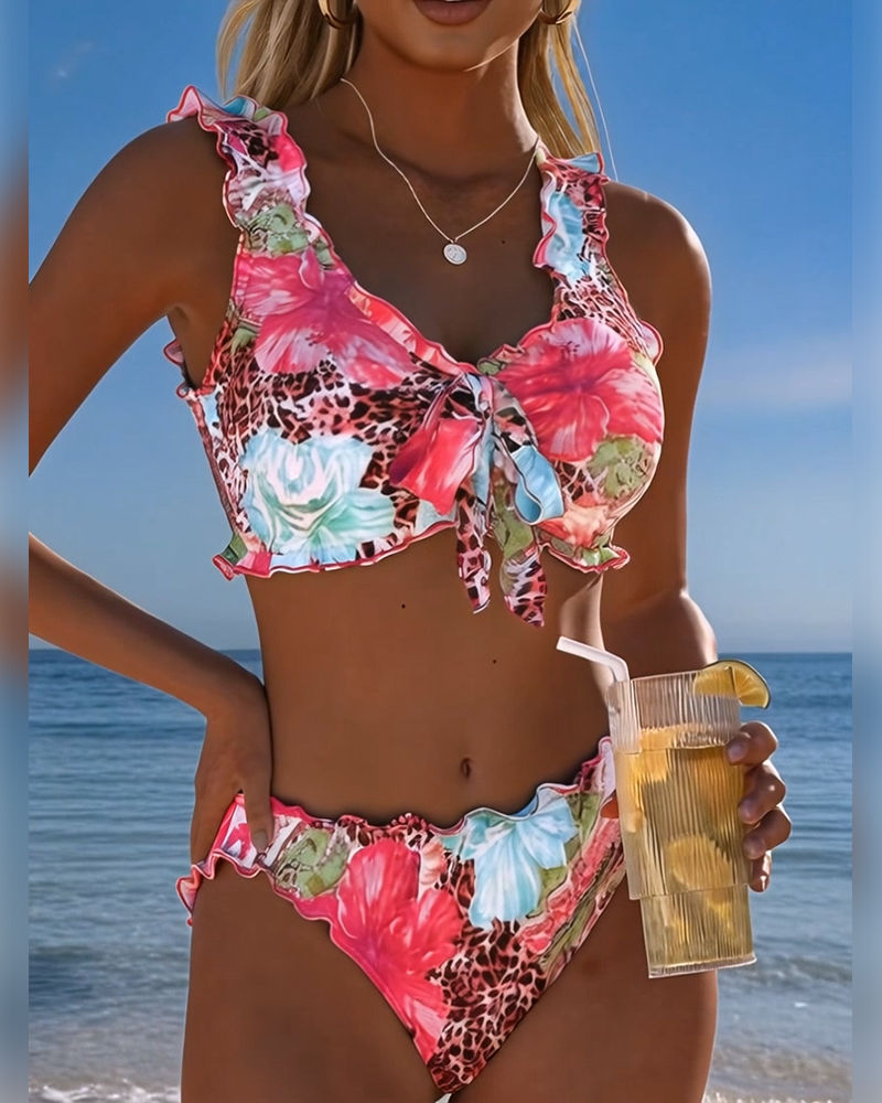 Bikinis Floral Léopard Patchwork