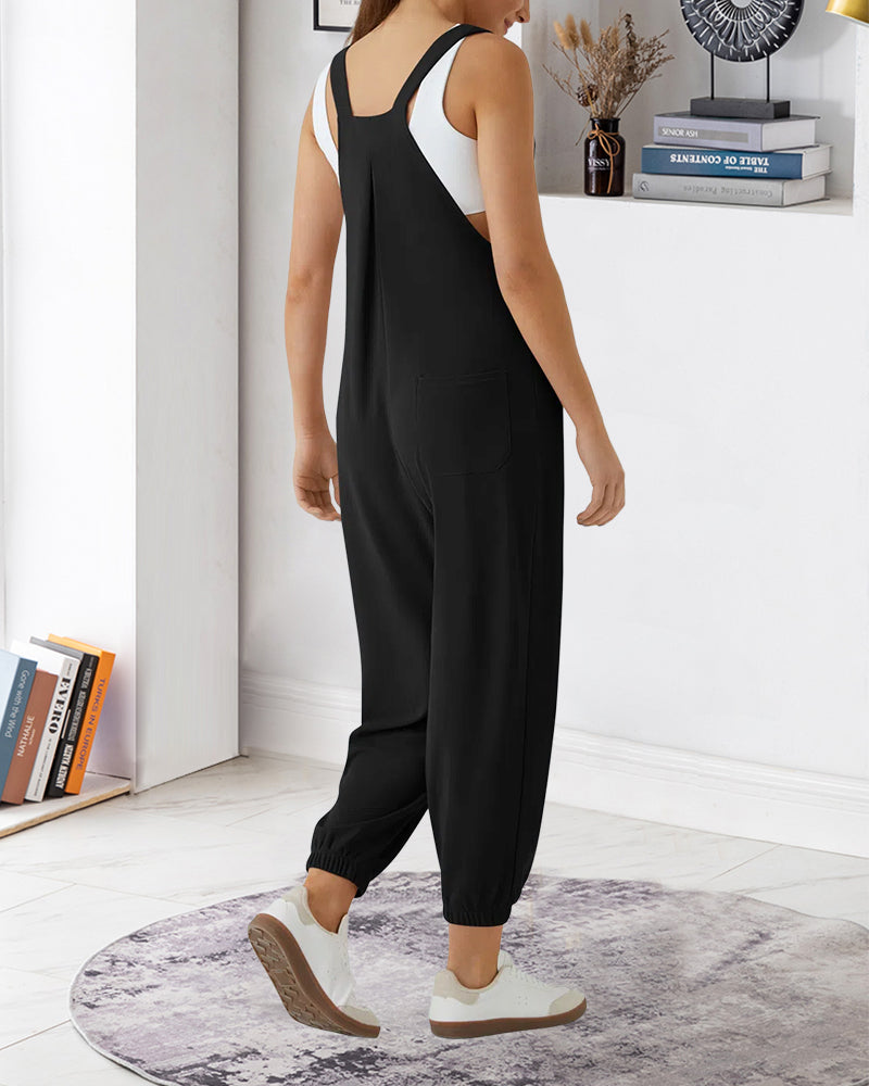 Combinaison Uni Couleur Plissé