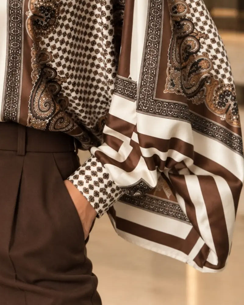 Blouse Imprimé Décontractée Manche Longue