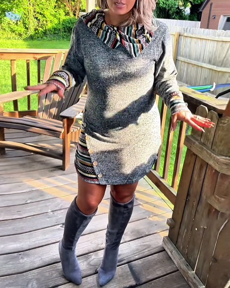 Robe à imprimé boutons rétro