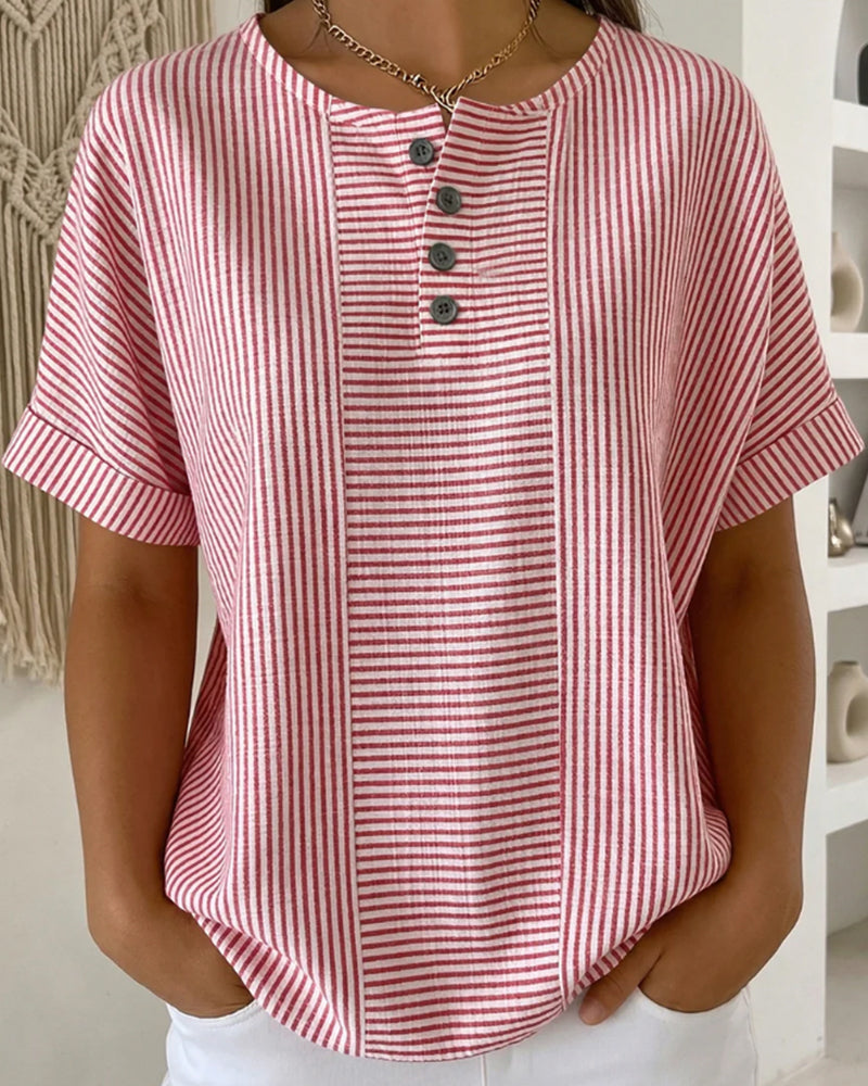 Blouse Col Rond Manche Courte