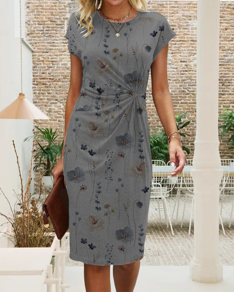 Robe à imprimé floral et manches courtes