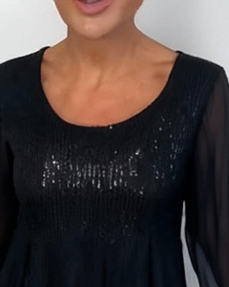 Robe Col Rond À La Mode Uni Loose