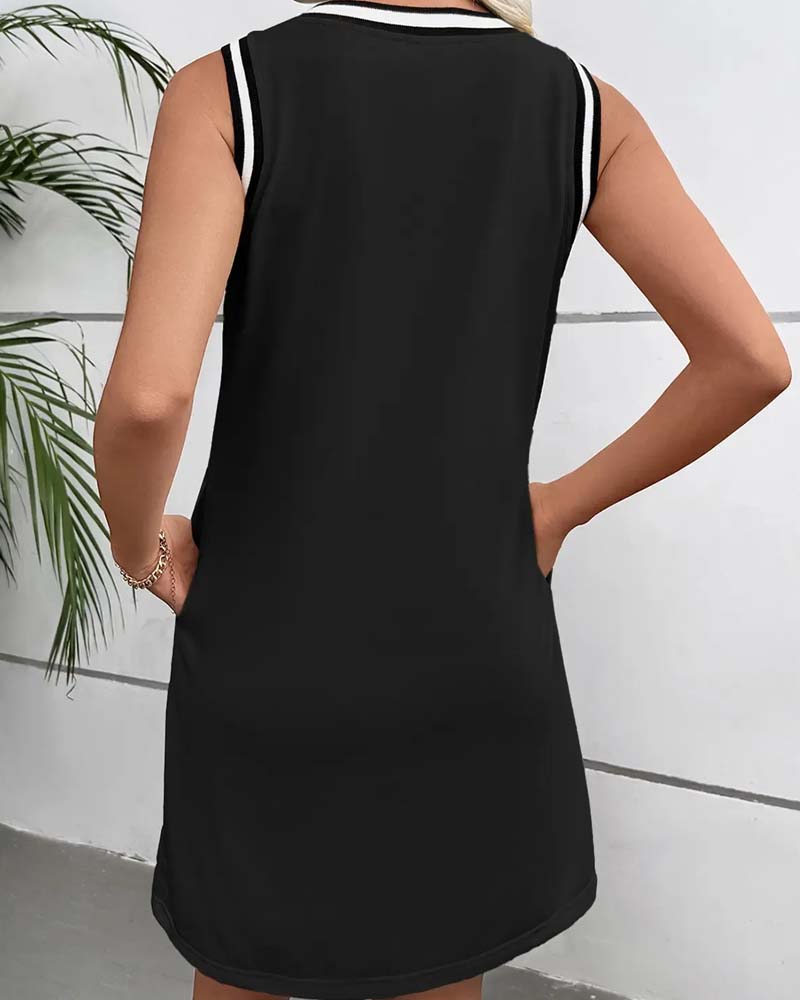 Robe Col En V Bloc De Couleur Active Débardeur