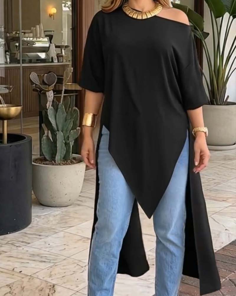 Blouse Une Épaule Asymétrique