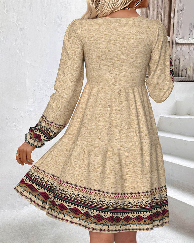 Robe Col Rond A-Ligne