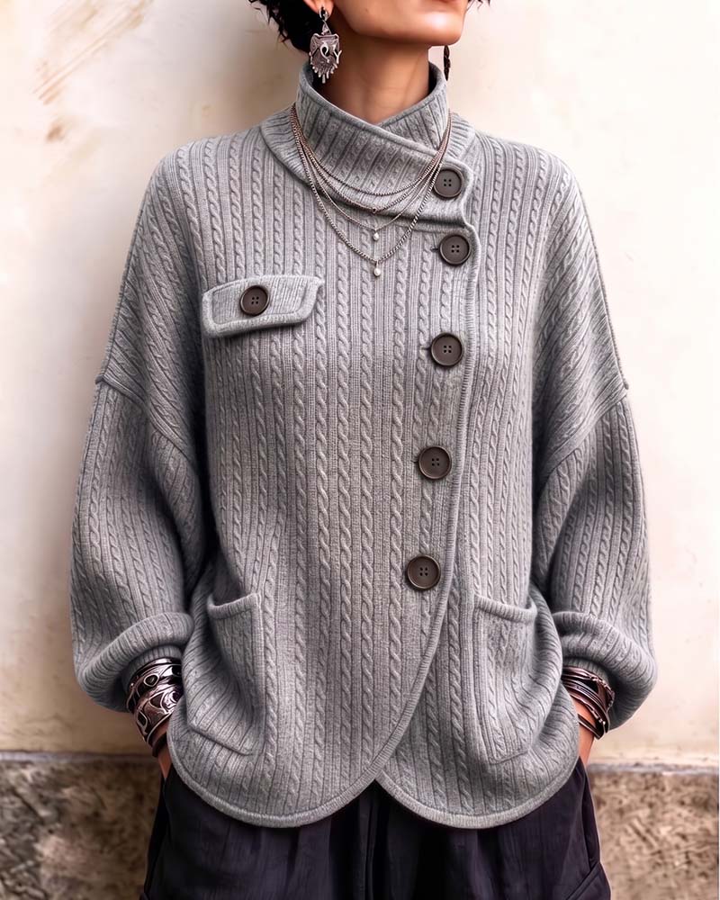 Manteau Simple Boutonnage Fente Ourlet