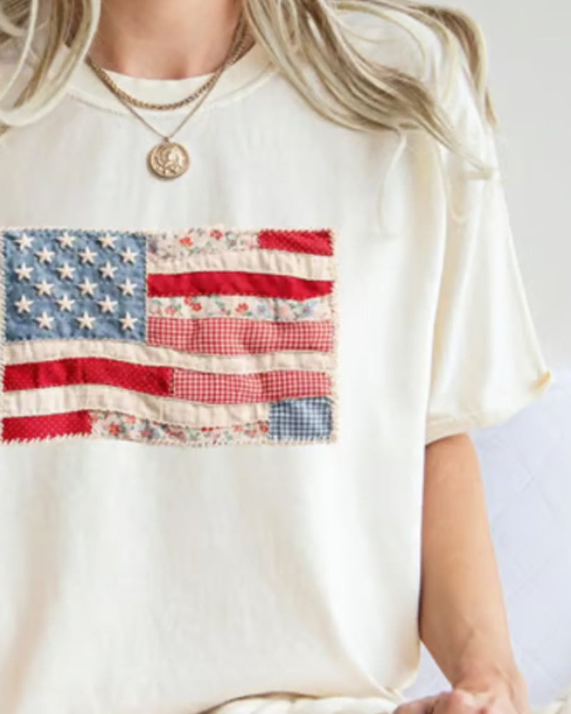 T-Shirt Quatre Juillet Drapeau Américain