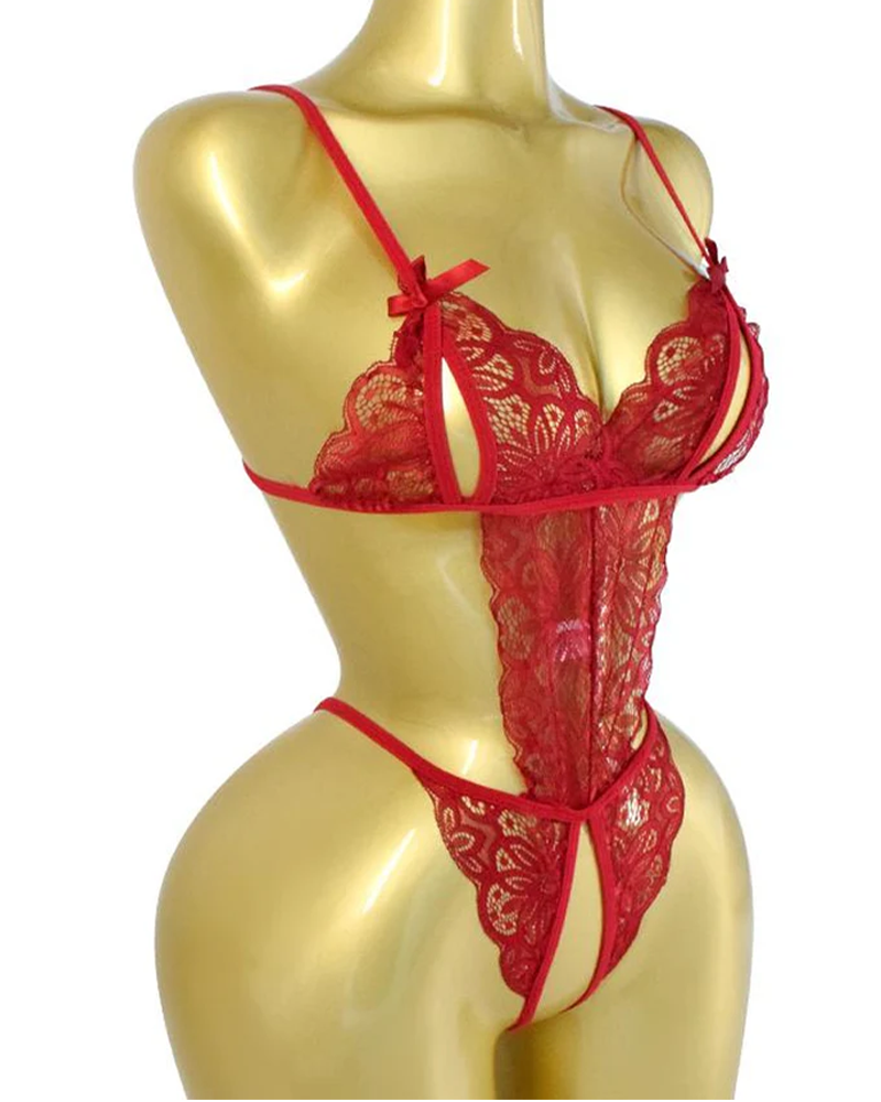 Lingerie Dentelle Nœud Une Pièce Sexy