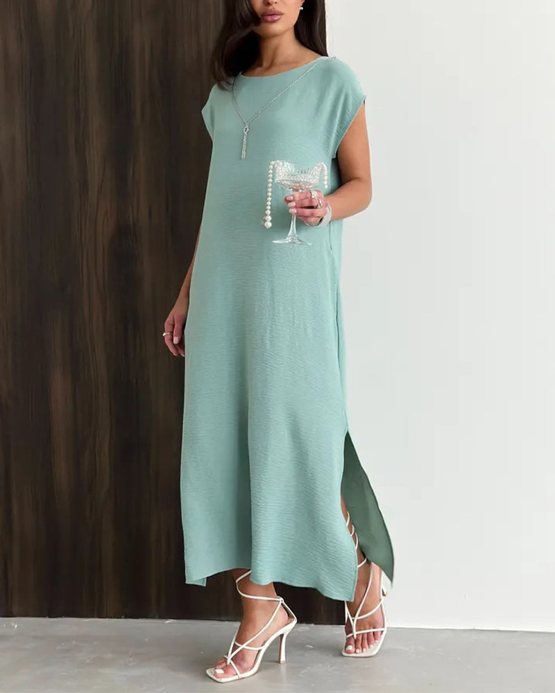 Robe Midi Longueur Fente Lâche
