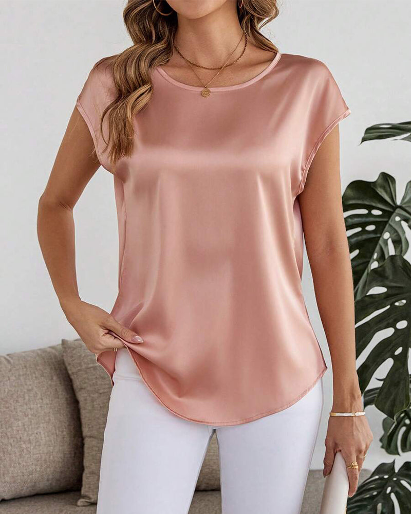 Blouse Broderie En Dentelle Couleur Unie Creux