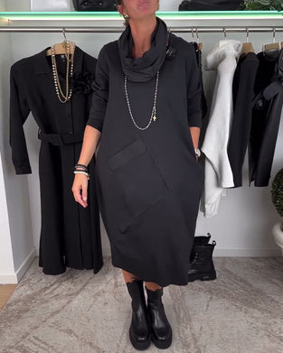 Robe décontractée de couleur unie à col rond