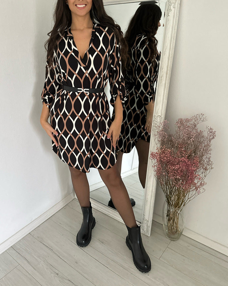 Robe rétro à imprimé losange