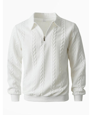 Hoodie Revers Demi Fermeture Éclair Décontracté