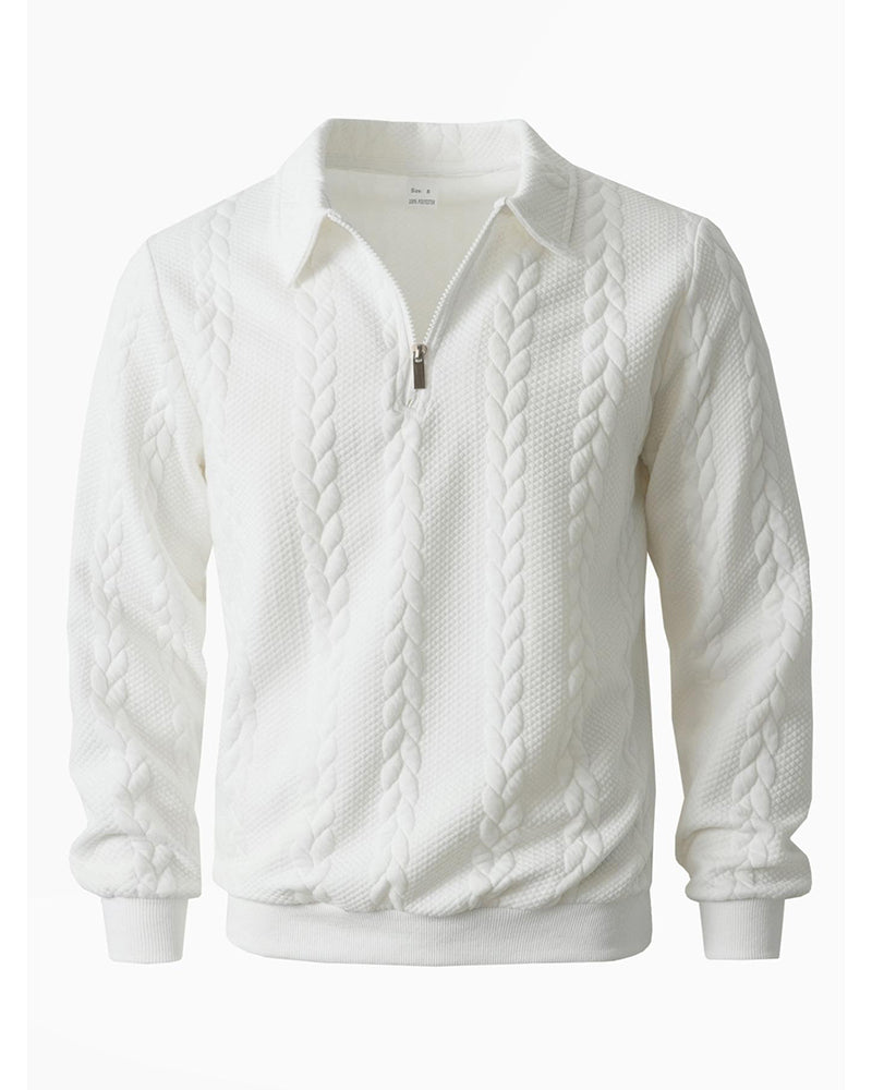 Hoodie Revers Demi Fermeture Éclair Décontracté