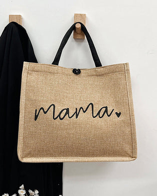 Sac à bandoulière grande capacité en lin portable