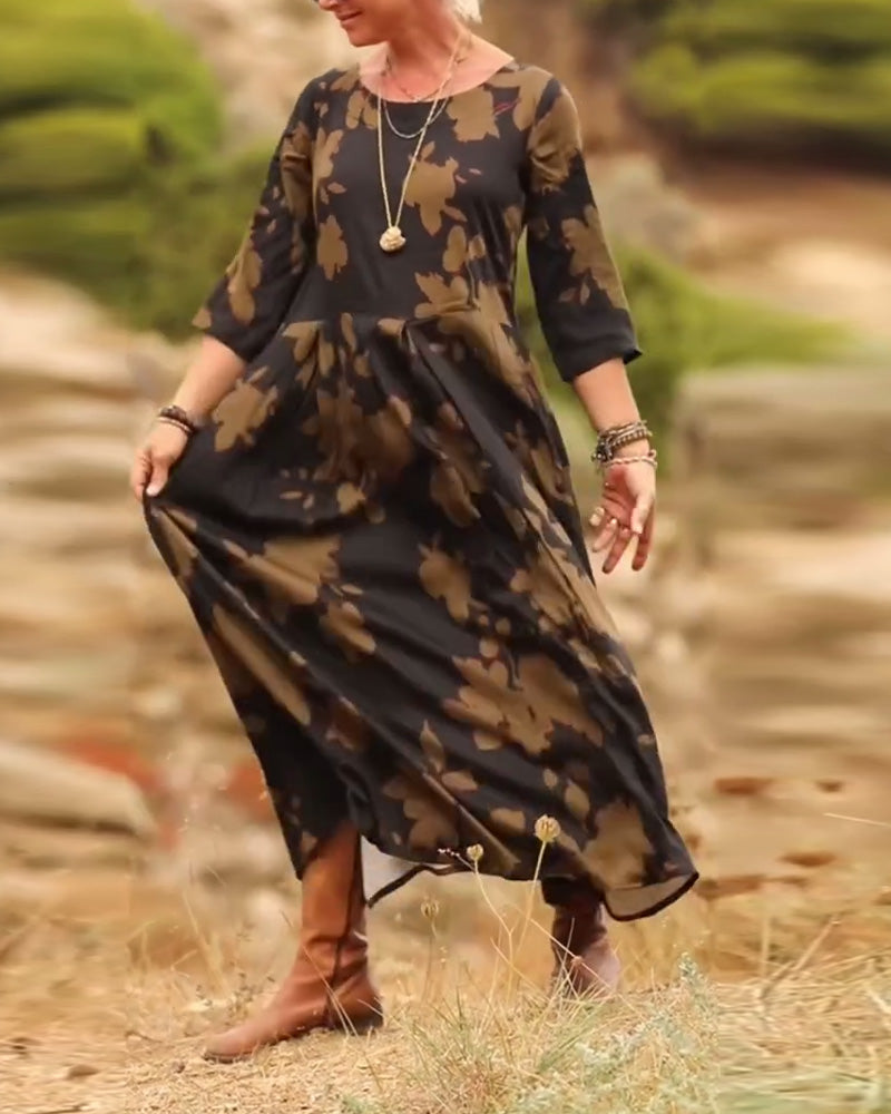 Robe tempérament rétro imprimée