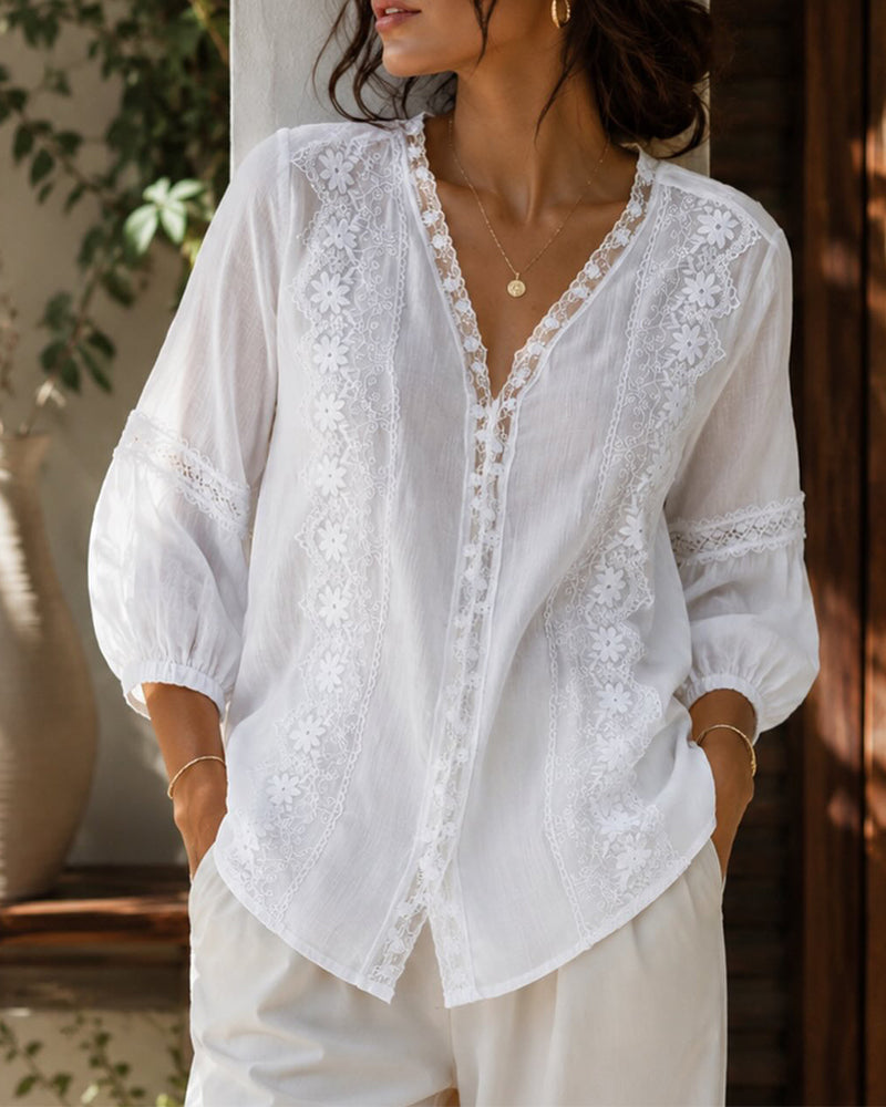 Blouse Col-V Uni